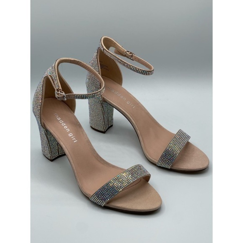 Madden Girl Blush‎ Rhinestone Ankle-Strap Bella Sandal Women’s Size 8.5